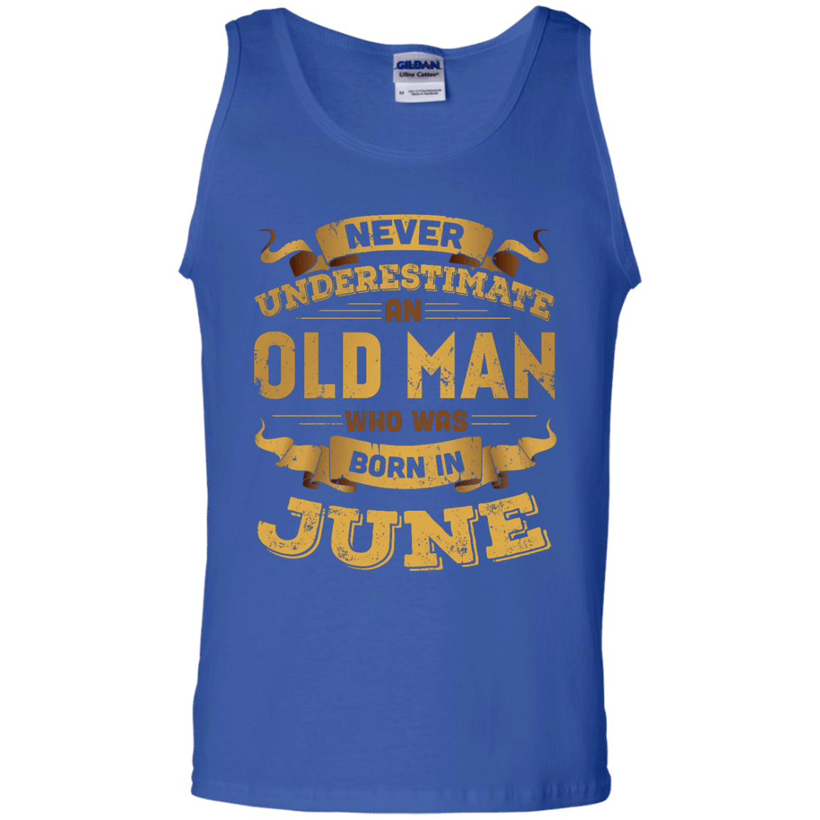 Never Underestimate An Old Man Who Was Born In June-T-Shirt & Hoodie-Unisex Tank-Royal