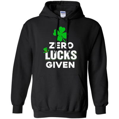 Zero Lucks Given St Patricks Day-T-Shirt & Hoodie-Pullover Hoodie-Black