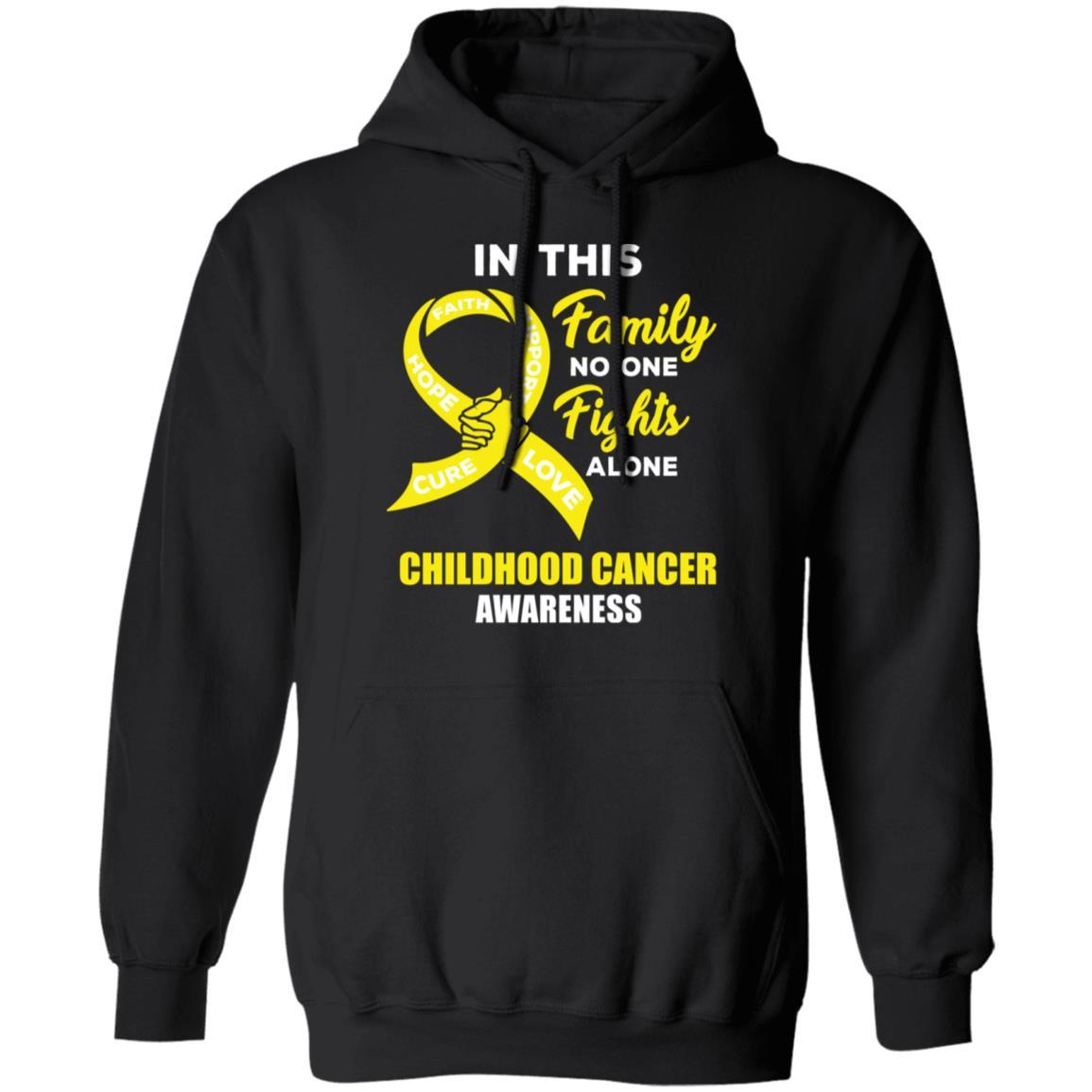 In This School No One Fights Childhood Cancer Alone-T-Shirt & Hoodie-Pullover Hoodie-Black