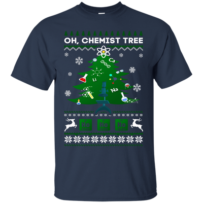 Oh Chemistry Tree Science Christmas Ugly Sweater Gift-T-Shirt & Hoodie-Classic T-Shirt-Navy