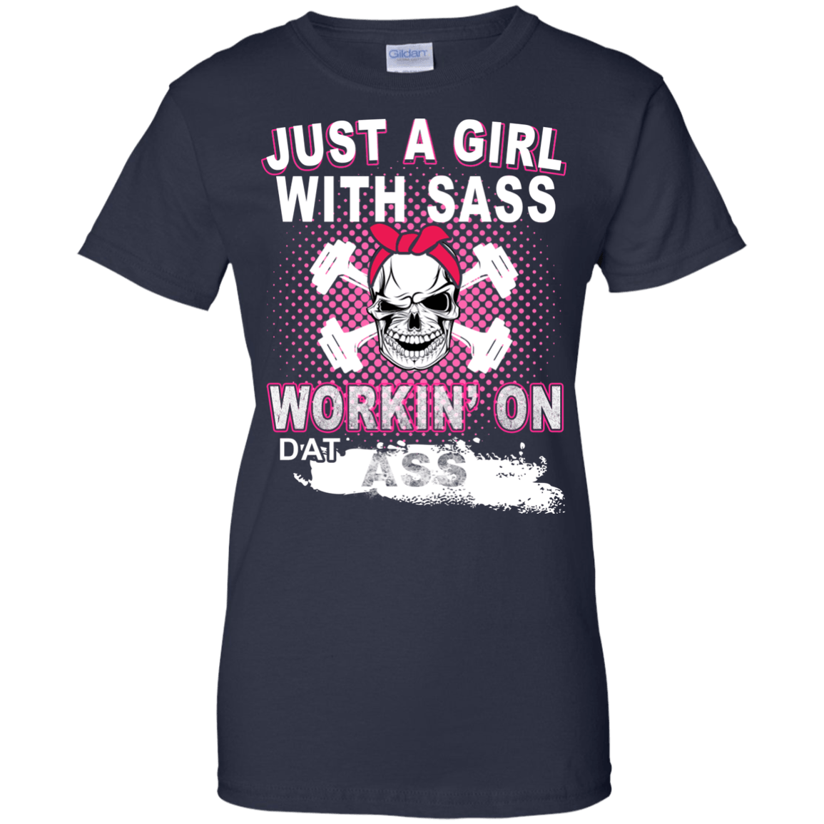 JUST A GIRL WITH SASS-T-Shirt & Hoodie-Women's T-Shirt-Navy