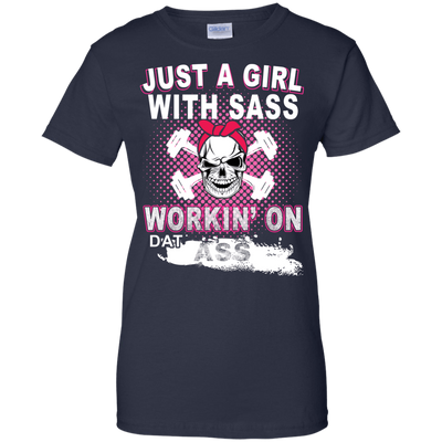 JUST A GIRL WITH SASS-T-Shirt & Hoodie-Women's T-Shirt-Navy