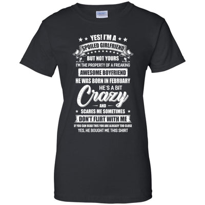Yes I'm A Spoiled Girlfriend Of A February Boyfriend Funny-T-Shirt & Hoodie-Women's T-Shirt-Black