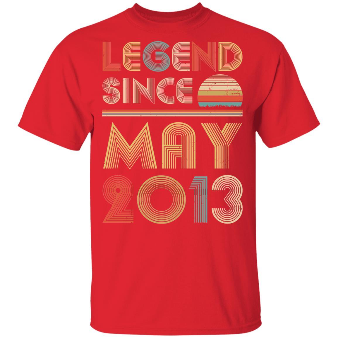Legend Since May 2013 Vintage 8th Birthday Gifts Youth-Youth Shirt-Youth T-Shirt-Red
