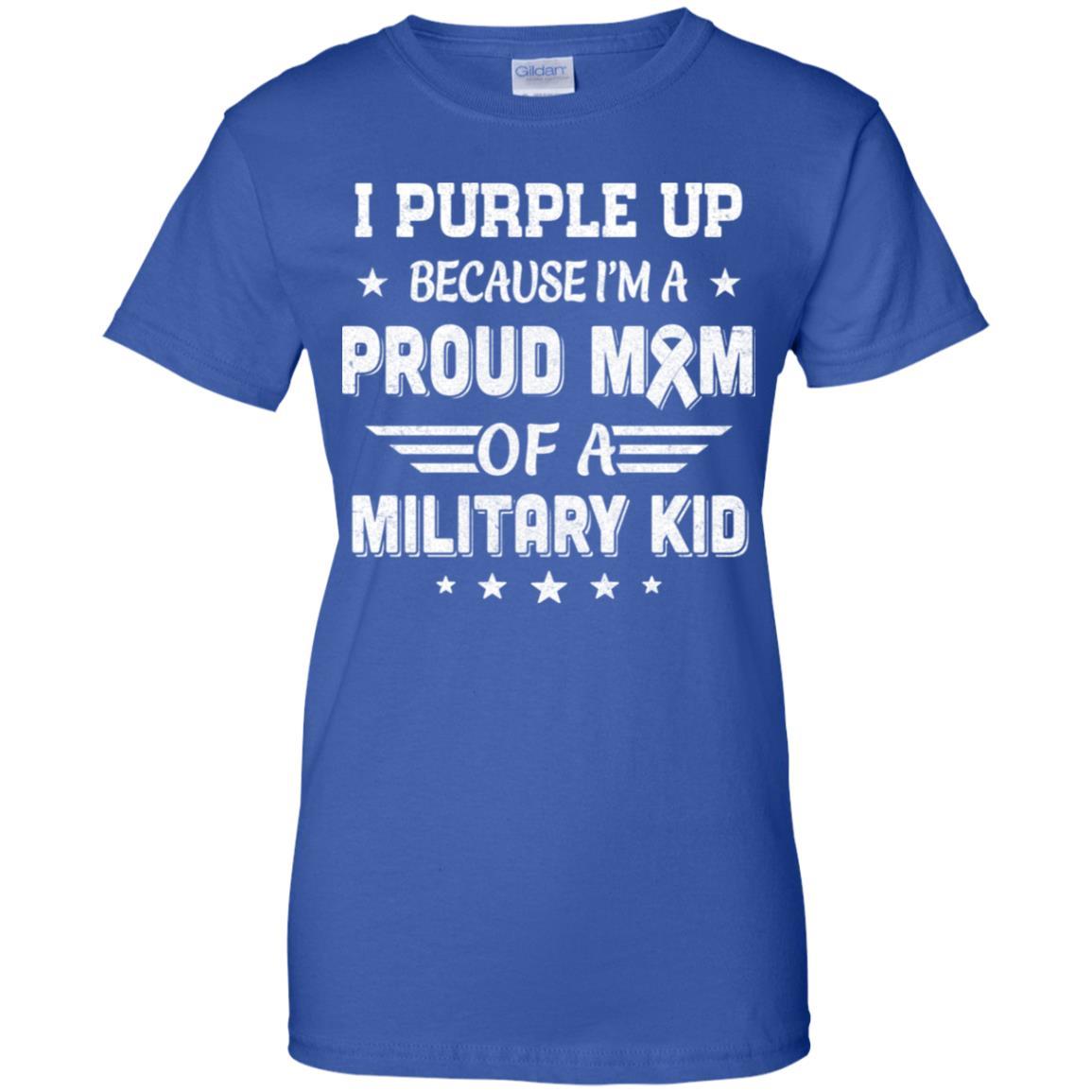 I Purple Up Proud Mom Of A Military Kid Child-T-Shirt & Hoodie-Women's T-Shirt-Royal