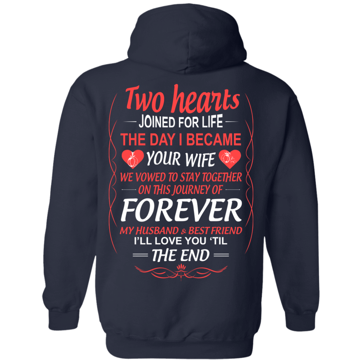 LOVE YOU TILL THE END-T-Shirt & Hoodie-Pullover Hoodie-Navy