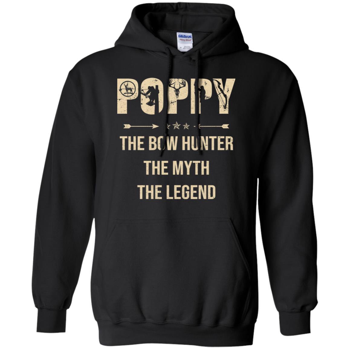 Poppy The Bow Hunter The Myth The Legend Funny Hunting-T-Shirt & Hoodie-Pullover Hoodie-Black