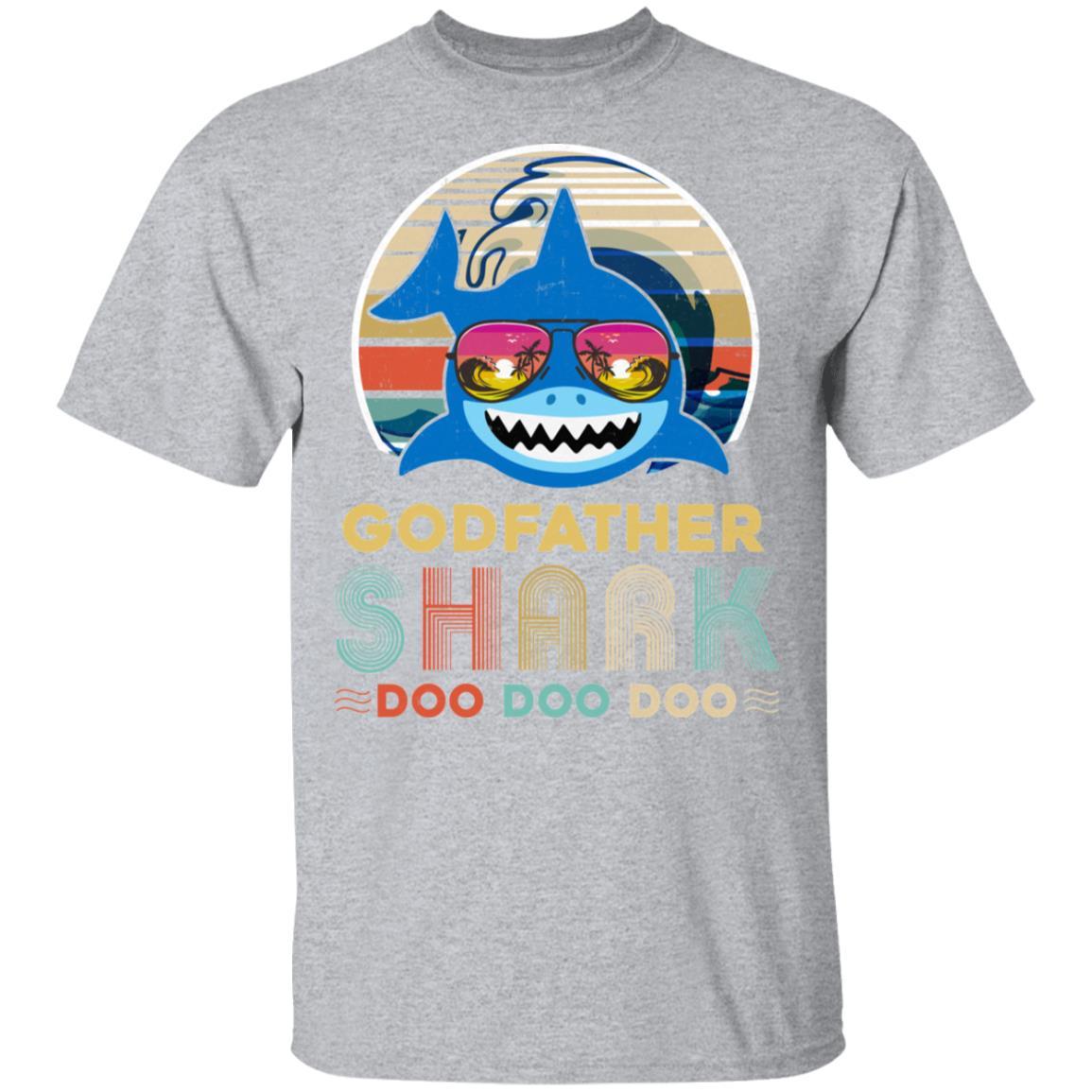 Retro Vintage Godfather Shark Doo Doo Doo-T-Shirt & Hoodie-Classic T-Shirt-Sport Grey
