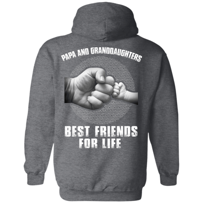 Papa And Granddaughters Best Friends For Life-T-Shirt & Hoodie-Pullover Hoodie-Dark Heather