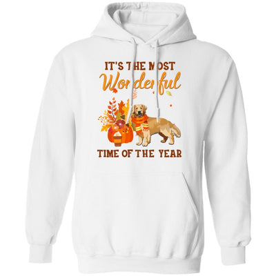 Golden Retriever Autumn It's The Most Wonderful Time Of The Year-T-Shirt & Hoodie-Pullover Hoodie-White