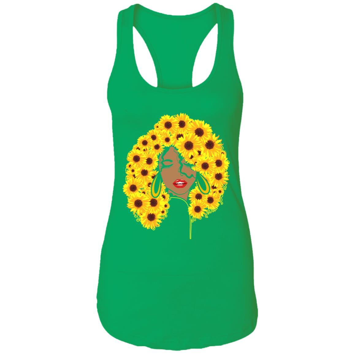 Black Girl Are Sunflowers-T-Shirt & Tank Top-Women's Ideal Racerback Tank-Kelly Green