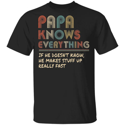 Papa Know Everything Vintage Papa Father's Day Gift-T-Shirt & Hoodie-Classic T-Shirt-Black