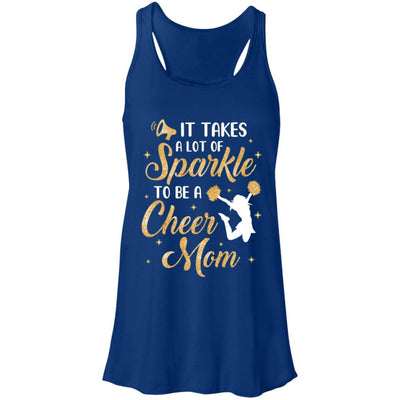 It Takes A Lot Of Sparkle To Be A Cheer Mom-T-Shirt & Tank Top-Women's Flowy Racerback Tank-True Royal