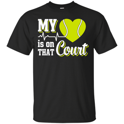 My Heart Is On That Court Tennis T Shirt-T-Shirt & Hoodie-Classic T-Shirt-Black