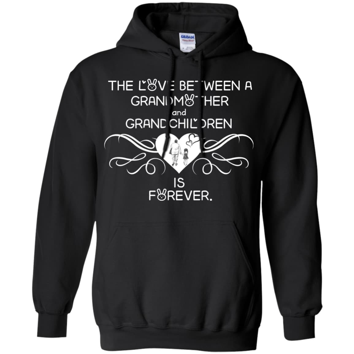GRANDMOTHER AND GRANDCHILDREN IS FOREVER-T-Shirt & Hoodie-Pullover Hoodie-Black