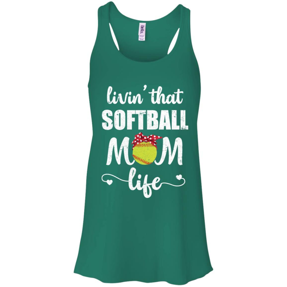 Living That Softball Mom Life Mothers Day Gifts-T-Shirt & Tank Top-Women's Flowy Racerback Tank-Kelly Green