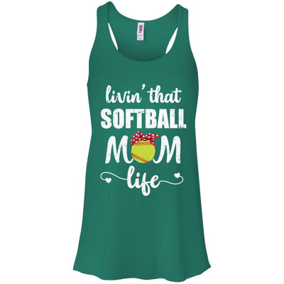 Living That Softball Mom Life Mothers Day Gifts-T-Shirt & Tank Top-Women's Flowy Racerback Tank-Kelly Green