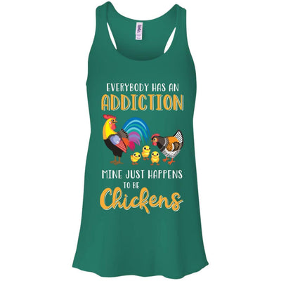 Everybody Has An Addiction Mine Just Happens To Be Chickens-T-Shirt & Tank Top-Women's Flowy Racerback Tank-Kelly Green
