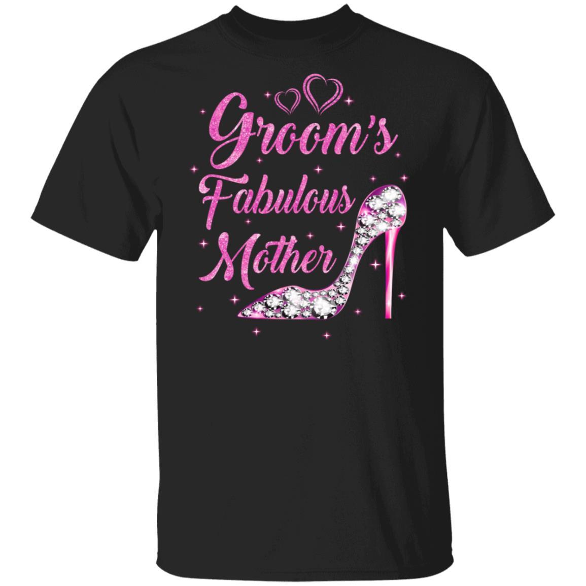 Groom's Fabulous Mother Happy Wedding Marry Vintage-T-Shirt & Tank Top-Classic T-Shirt-Black