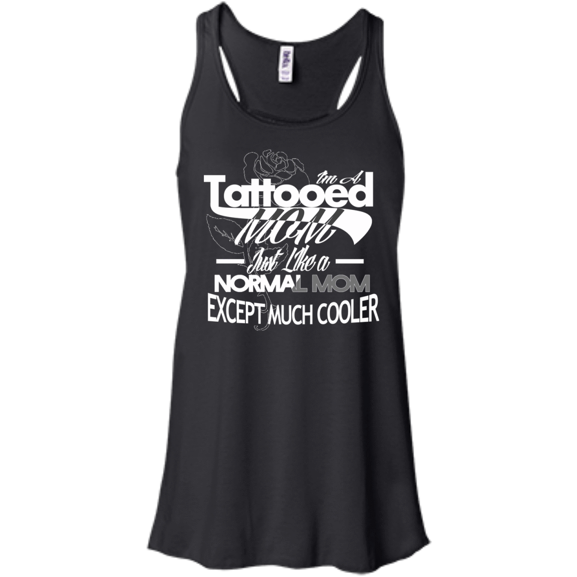 I'm a Tattooed Mom-T-Shirt & Hoodie-Women's Flowy Racerback Tank-Black