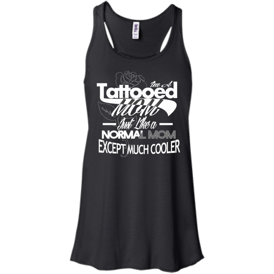 I'm a Tattooed Mom-T-Shirt & Hoodie-Women's Flowy Racerback Tank-Black