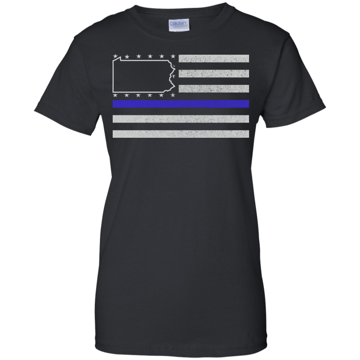 Pennsylvania Thin Blue Line Police State-T-Shirt & Hoodie-Women's T-Shirt-Black