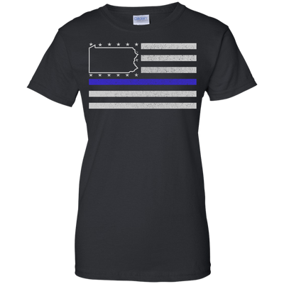 Pennsylvania Thin Blue Line Police State-T-Shirt & Hoodie-Women's T-Shirt-Black