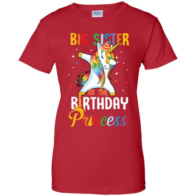 Proud Big Sister Of A Birthday Princess Unicorn Dab-T-Shirt & Hoodie-Women's T-Shirt-Red