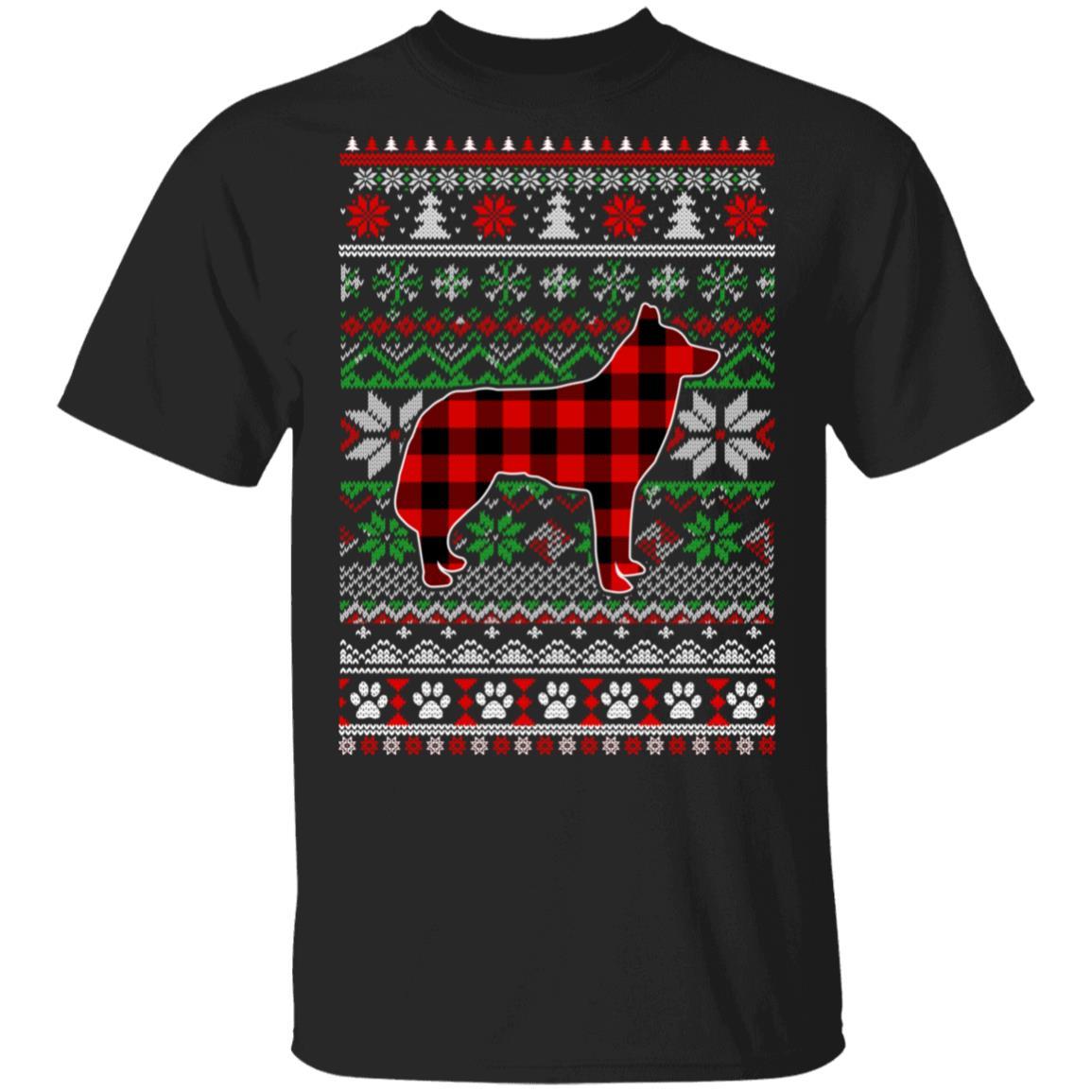 Siberian Husky Red Plaid Ugly Christmas Sweater Gifts