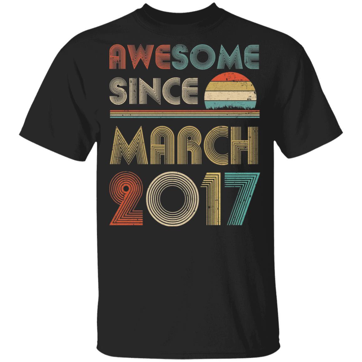 Awesome Since March 2017 Vintage 5th Birthday Gifts Youth