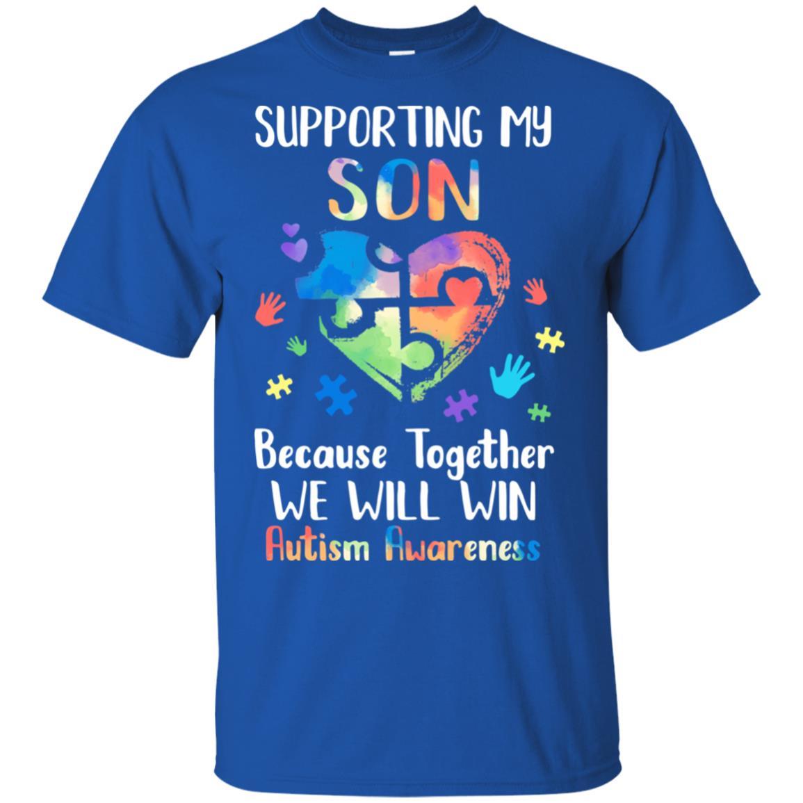 Supporting My Son Puzzle Autism Awareness Month-T-Shirt & Hoodie-Classic T-Shirt-Royal
