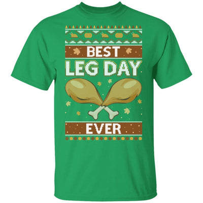 Best Leg Day Ever Ugly Christmas Sweater Funny Thanksgiving-T-Shirt & Sweatshirt-Classic T-Shirt-Irish Green