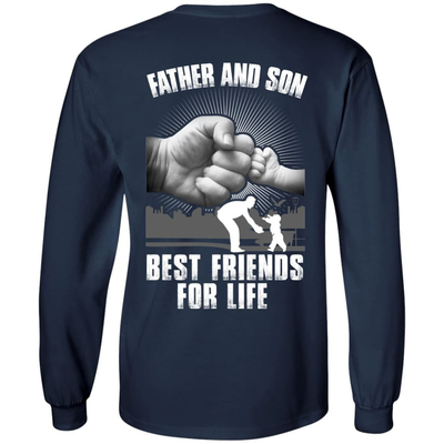Father And Son Best Friends For Life-T-Shirt & Hoodie-Long Sleeve T-Shirt-Navy