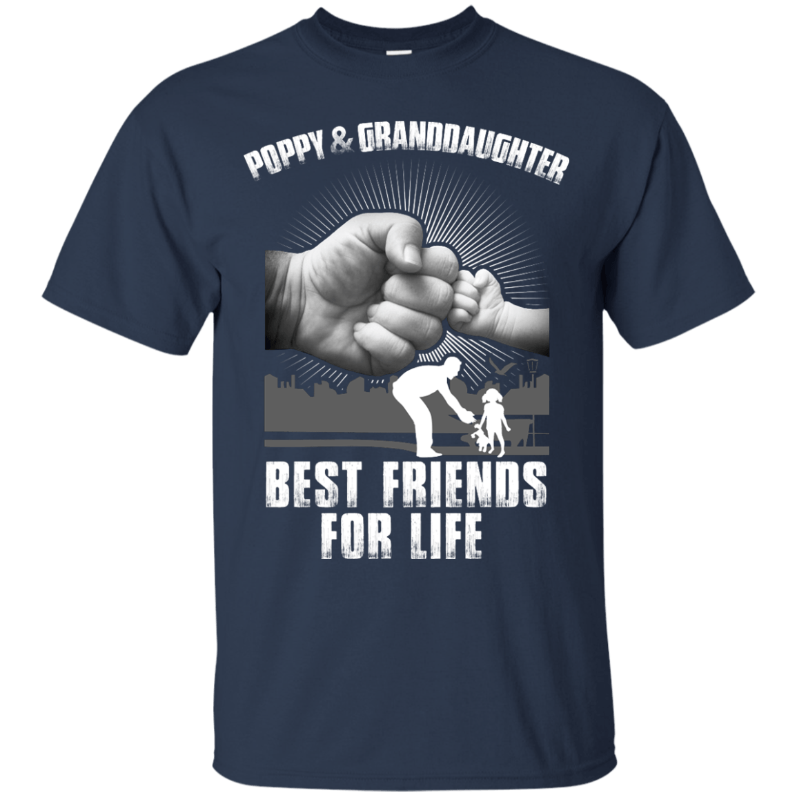 Poppy And Granddaughter best Friends For Life-T-Shirt & Hoodie-Classic T-Shirt-Navy