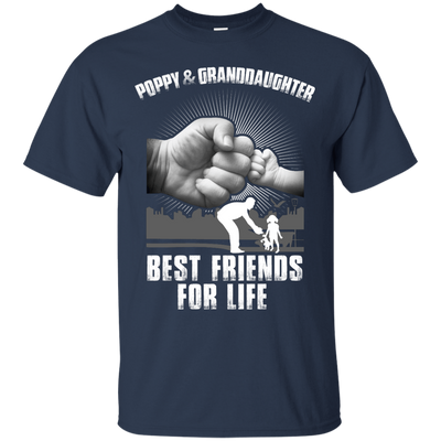 Poppy And Granddaughter best Friends For Life-T-Shirt & Hoodie-Classic T-Shirt-Navy