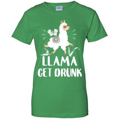 Funny Llama Get Drunk Mom Mommy Drinking Party-T-Shirt & Tank Top-Women's T-Shirt-Irish Green