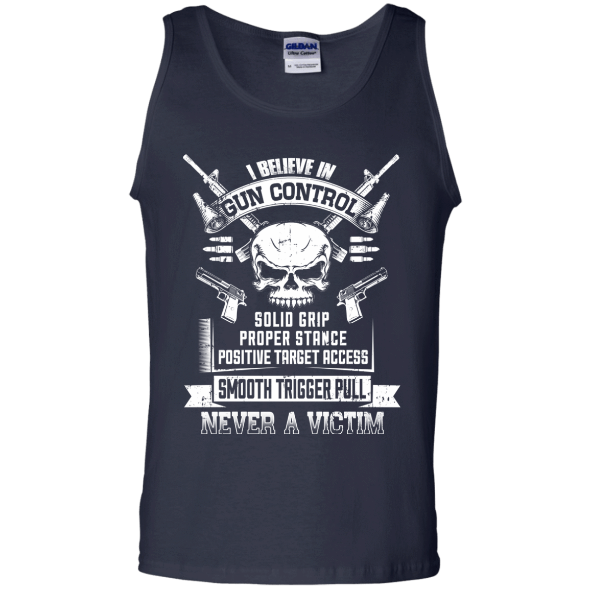I Believe In Gun Control-T-Shirt & Hoodie-Unisex Tank-Navy