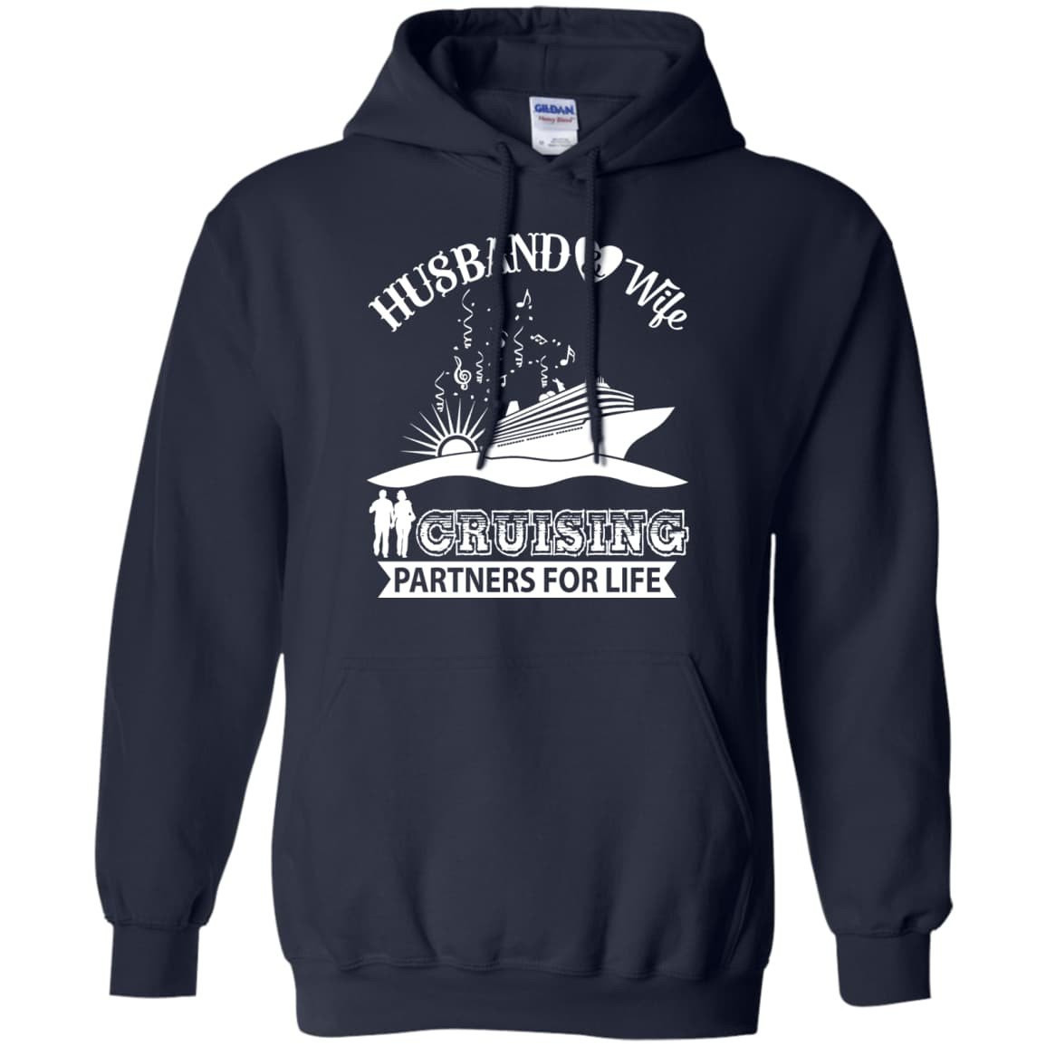 Husband And Wife Cruising Partners For Life-T-Shirt & Hoodie-Pullover Hoodie-Navy