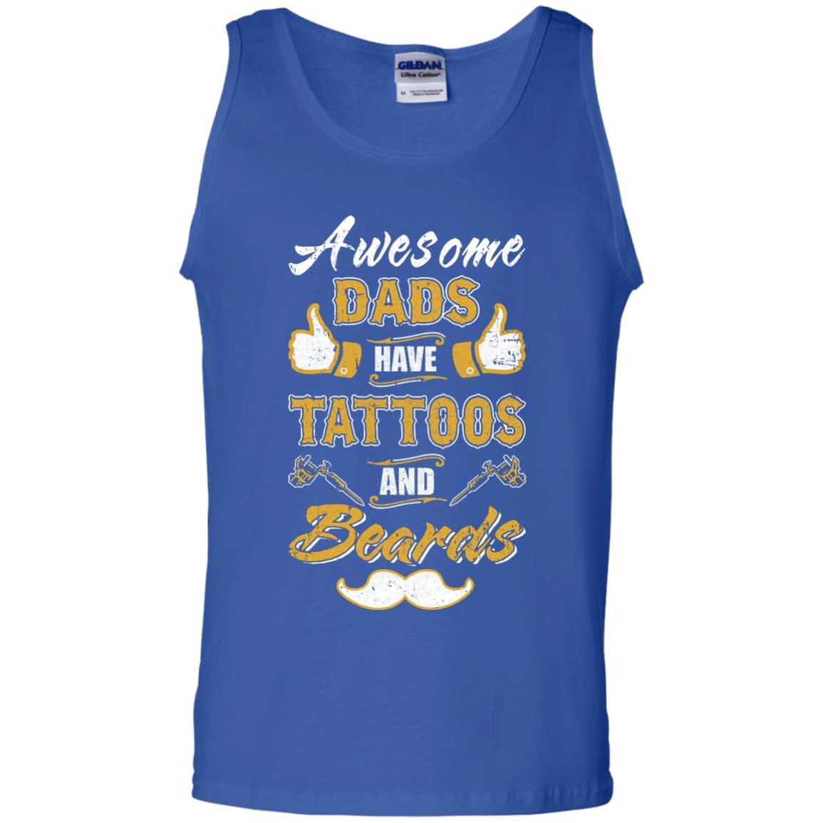 Awesome Dads Have Tattoos And Beards-T-Shirt & Hoodie-Unisex Tank-Royal