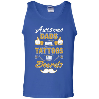 Awesome Dads Have Tattoos And Beards-T-Shirt & Hoodie-Unisex Tank-Royal