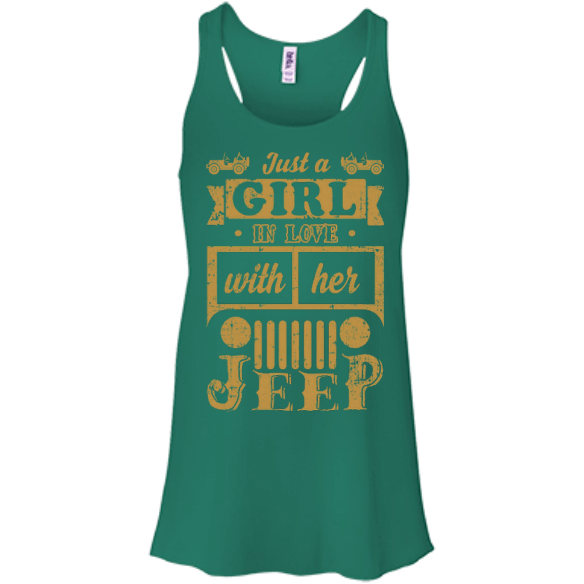 Just A Girl In Love With Her Jeep-T-Shirt & Hoodie-Women's Flowy Racerback Tank-Kelly