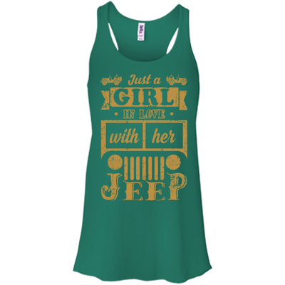 Just A Girl In Love With Her Jeep-T-Shirt & Hoodie-Women's Flowy Racerback Tank-Kelly