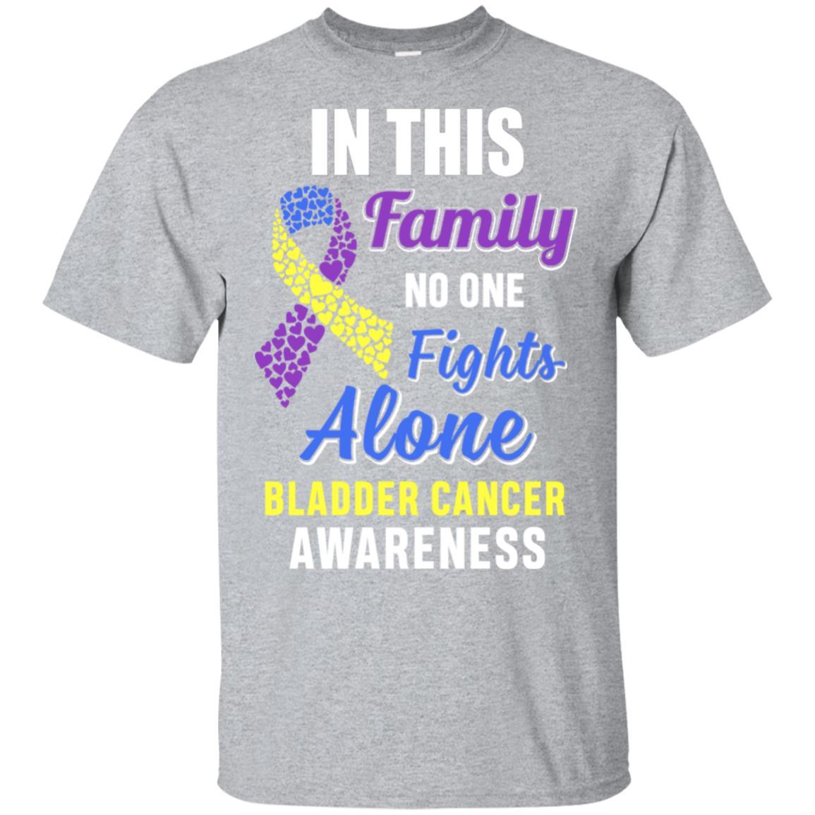 In This Family No One Fights Bladder Cancer Alone-T-Shirt & Hoodie-Classic T-Shirt-Sport Grey