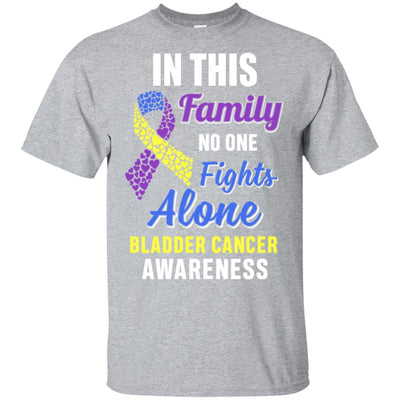 In This Family No One Fights Bladder Cancer Alone-T-Shirt & Hoodie-Classic T-Shirt-Sport Grey