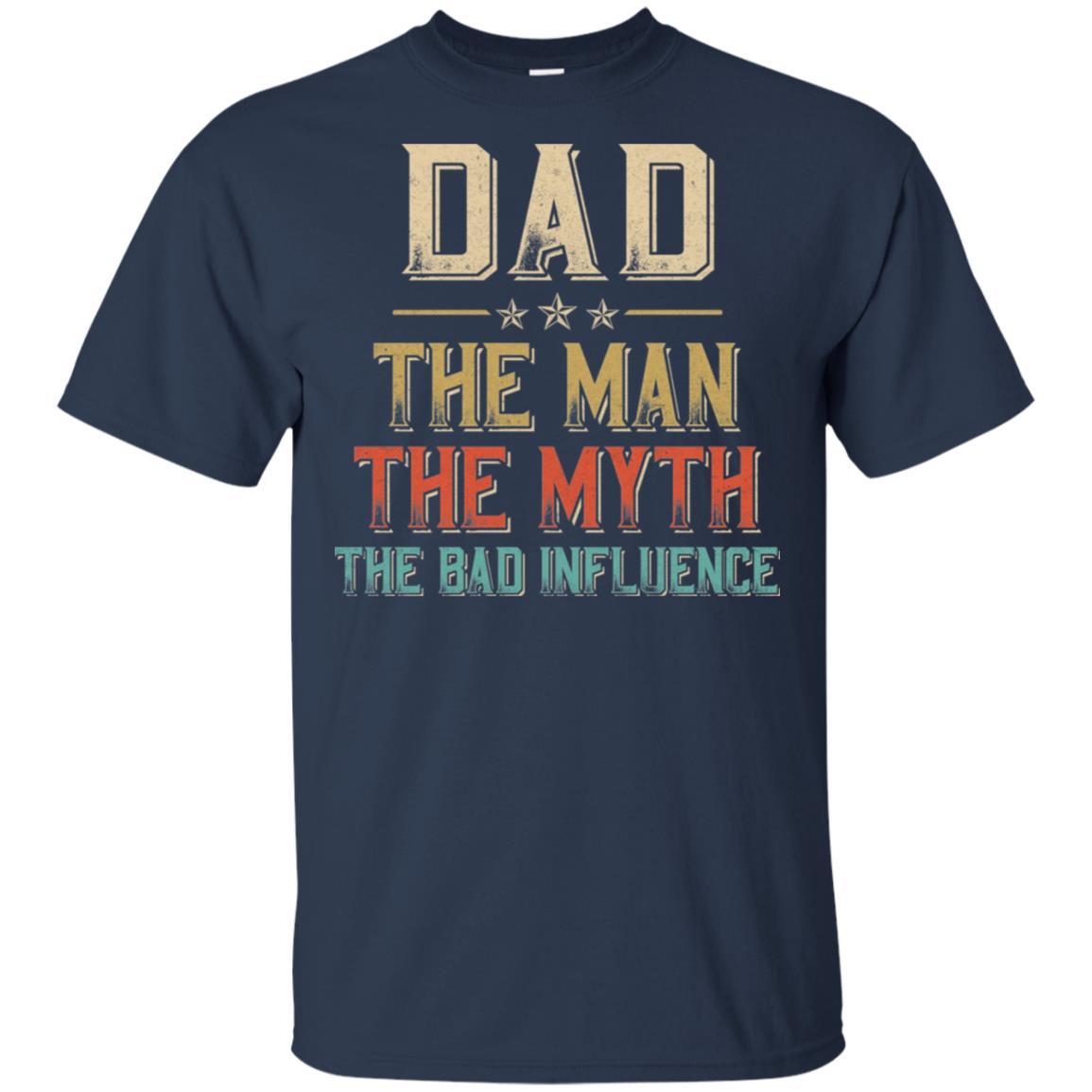 Vintage Dad The Man The Myth The Bad Influence-T-Shirt & Hoodie-Classic T-Shirt-Navy