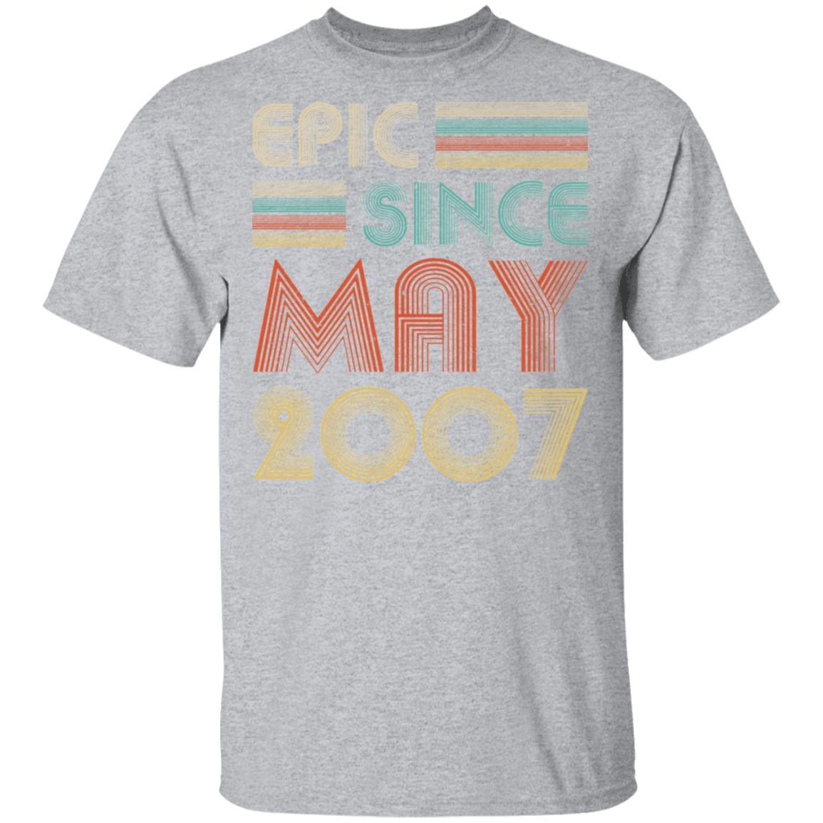 Epic Since May 2007 Vintage 14th Birthday Gifts-T-Shirt & Hoodie-Classic T-Shirt-Sport Grey