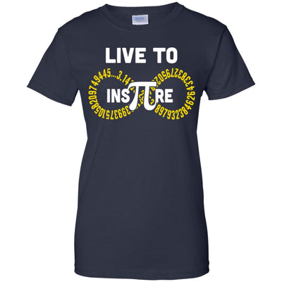 Student Teacher Live To Inspire Pi Day Gift-T-Shirt & Hoodie-Women's T-Shirt-Navy