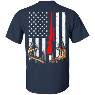 Bow Deer Hunting US Flag Deer Hunter-T-Shirt & Hoodie-Classic T-Shirt-Navy