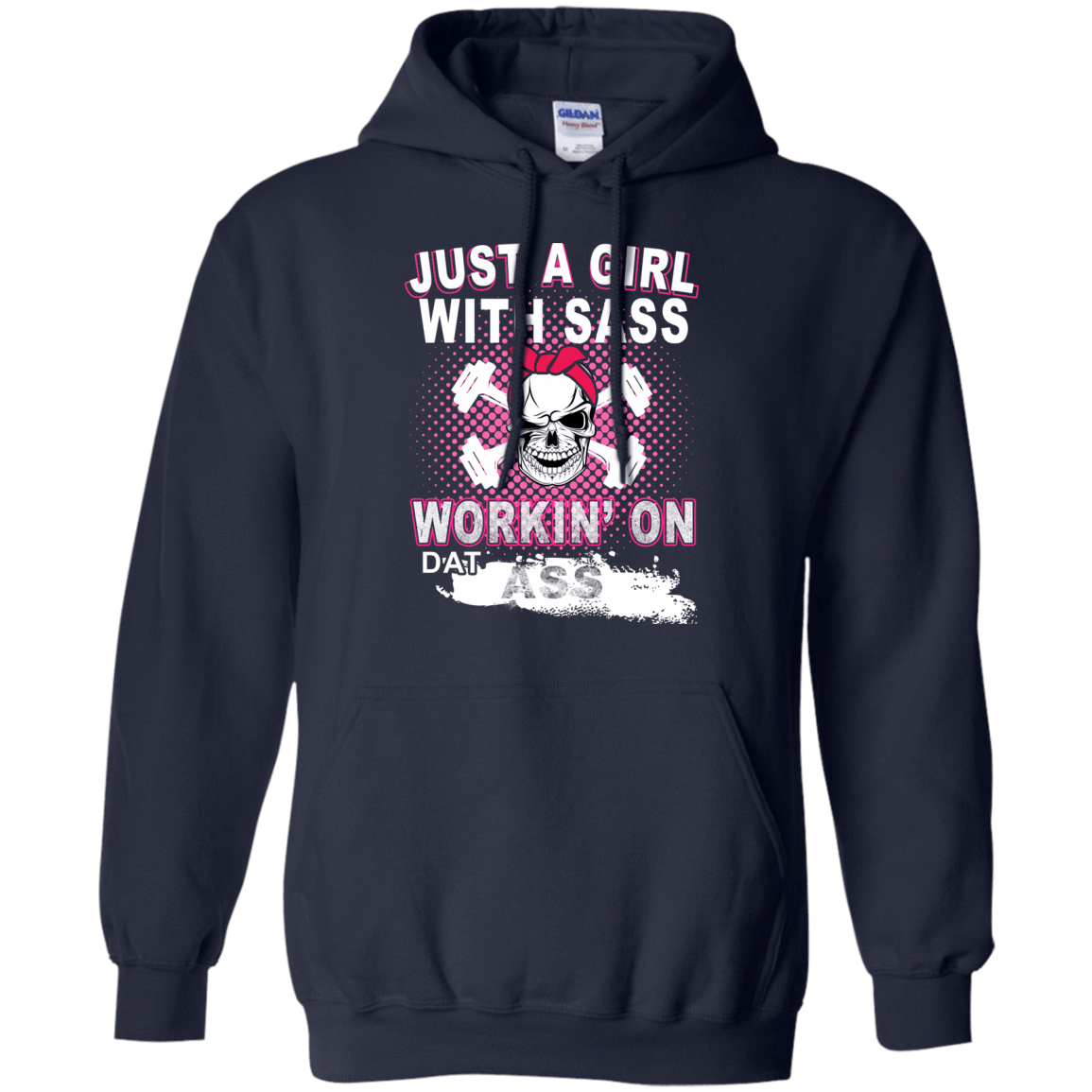 JUST A GIRL WITH SASS-T-Shirt & Hoodie-Pullover Hoodie-Navy