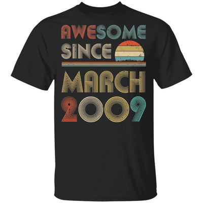 Awesome Since March 2009 Vintage 12th Birthday Gifts Youth-Youth Shirt-Youth T-Shirt-Black